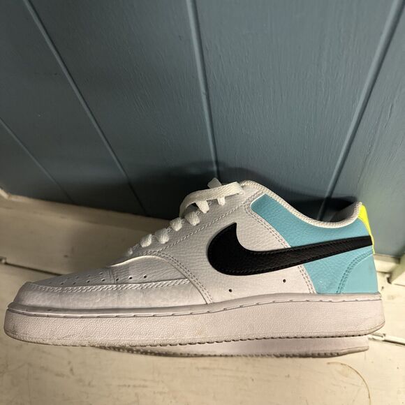 Nike Court Vision Low Trainers Multi Color Block Womens Size 8.5 US‎ White Teal - Picture 11 of 12